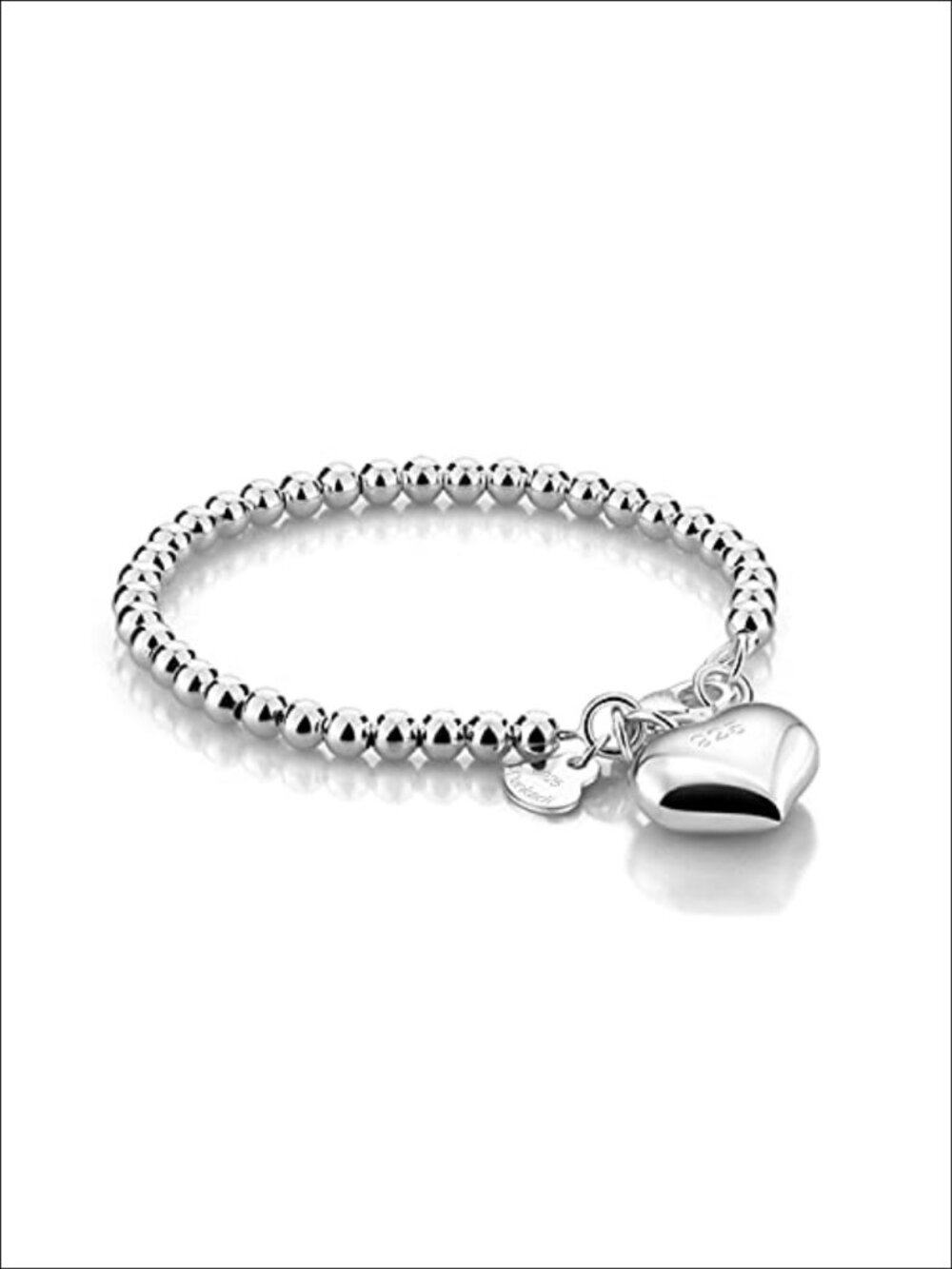 925 Sterling Silver Bead Chain Bracelet Italian Handmade Women's Jewelry